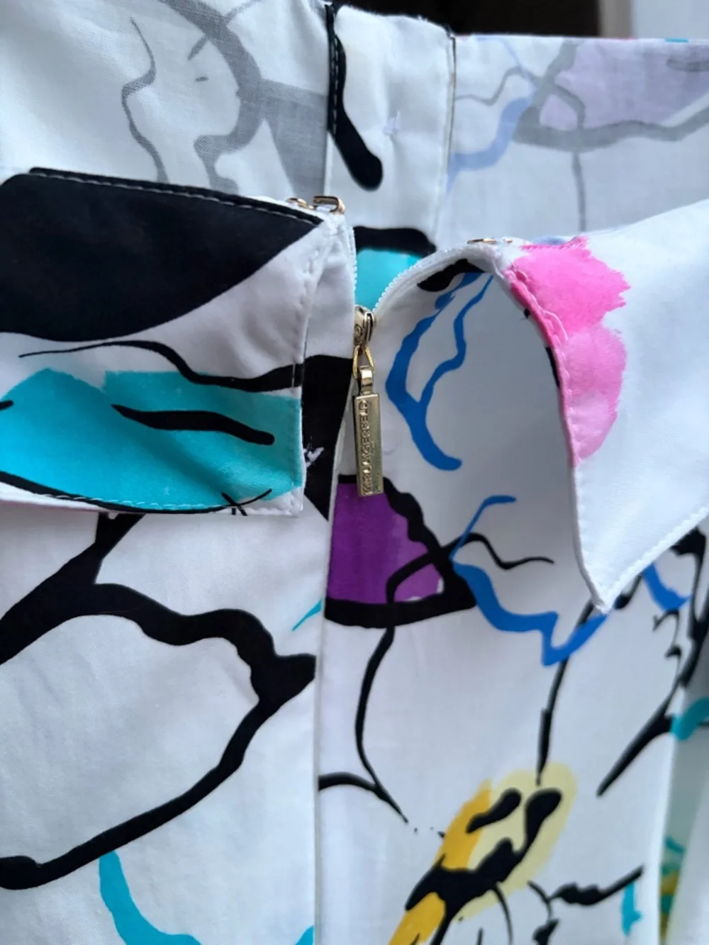 🆕🌸🦋Karl Lagerfeld Paris Floral Midi Cotton Pockets Dress White Summer Size4 6 12 - Picture 10 of 17